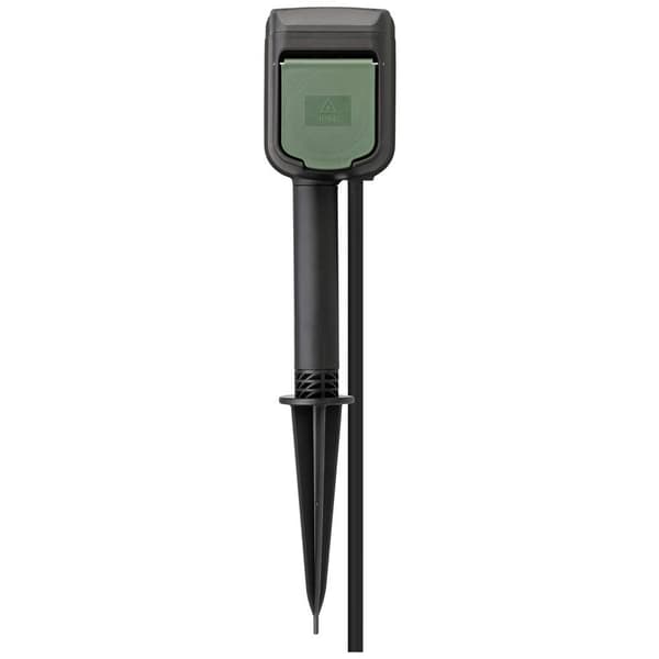 Brennenstuhl 1154540601 Trädgårdsstickkontakt 2x Svart med jordad, styrs med app