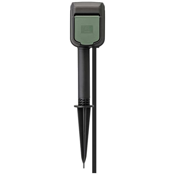 Brennenstuhl 1154540600 Trädgårdsstickkontakt 2x Svart med jordad, styrs med app