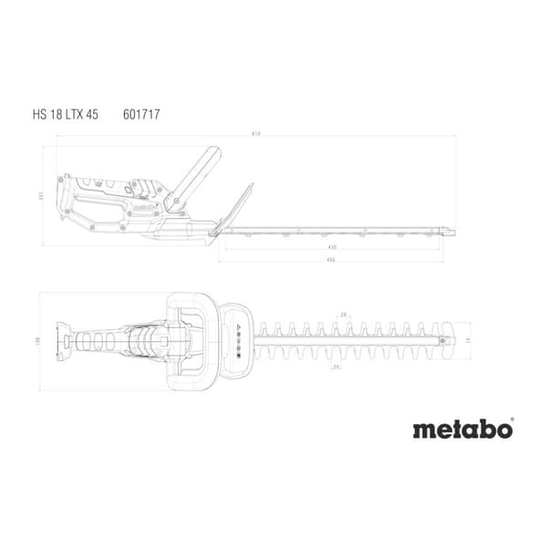 Metabo HS 18 LTX 45 Batteri Häcksax exkl. batteri 18 V