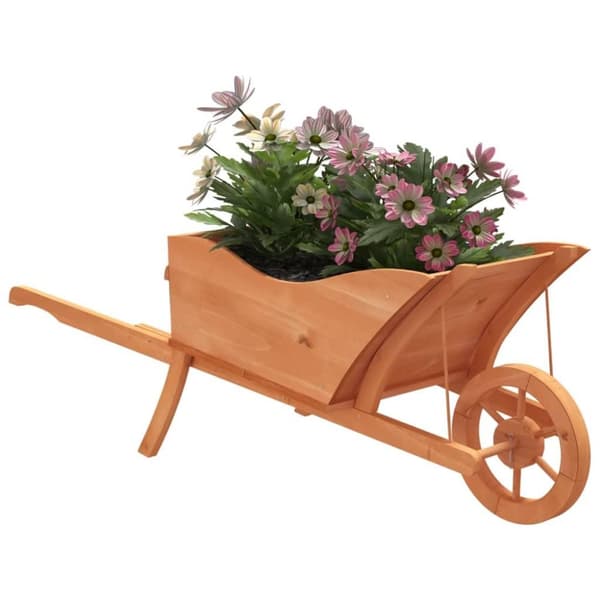 vidaXL plantekasse 128x45,5x43 cm trillebørsdesign massivt fyr