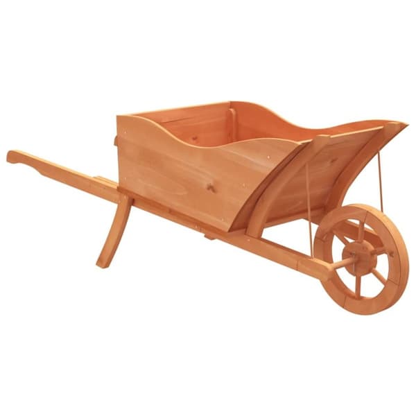 vidaXL plantekasse 128x45,5x43 cm trillebørsdesign massivt fyr