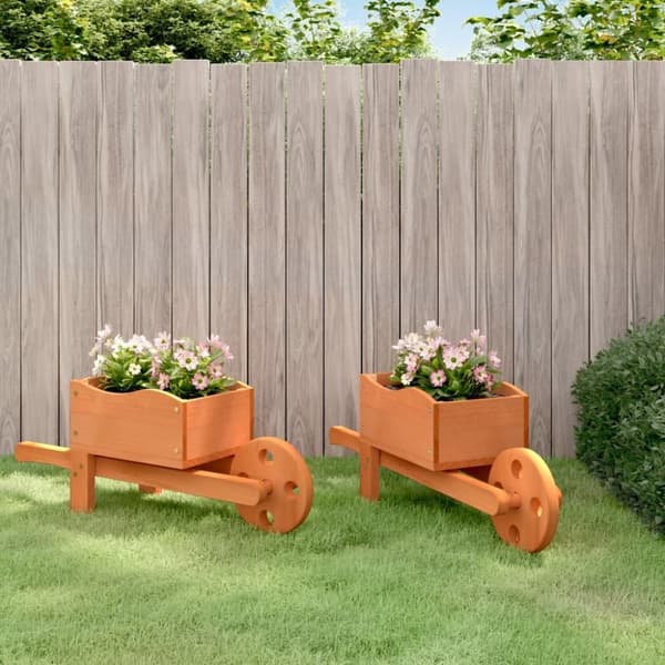 vidaXL Blomkrukor 2 st 47x15x19 cm massiv gran