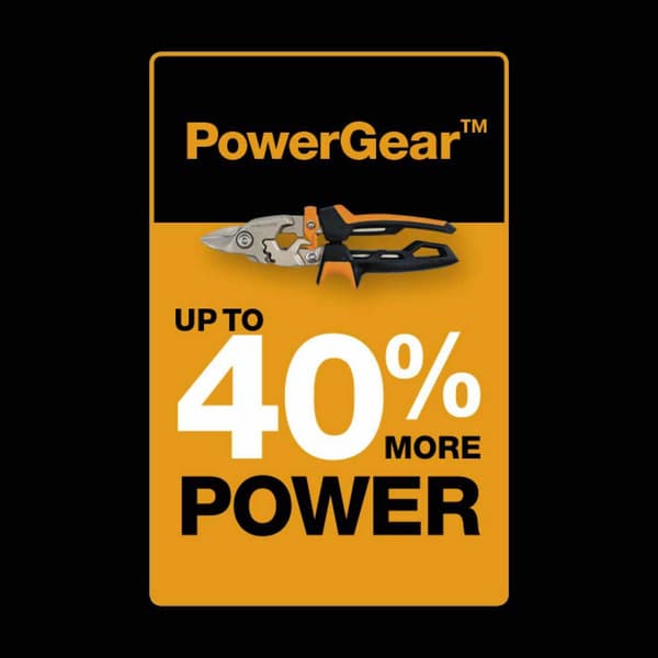 Fiskars Klipp Vänster Plåtsax Powergear Aviation 38.1 Mm Silver