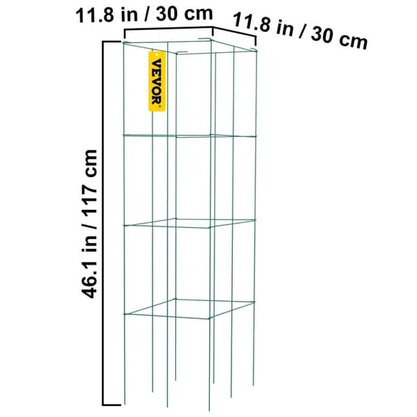 Tomatkasser, Firkantet Stål, Plante Støtte, 5Pack Sølv 38FT