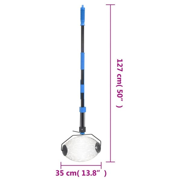 vidaXL nøddeopsamler 127 cm stål blå -  Haveredskaber