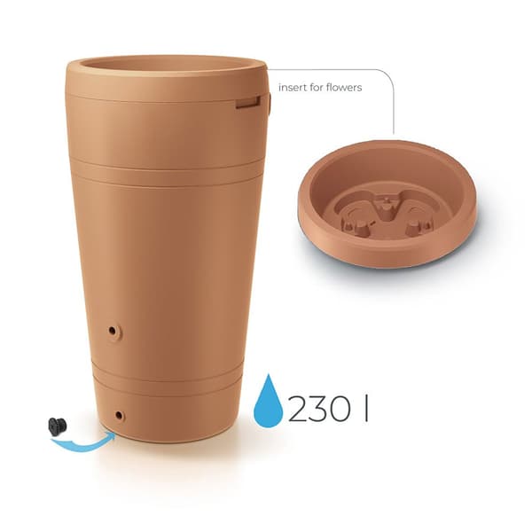 Prosperplast Regnvandsbeholder Set 230l Tube Collection 59.3x59.3x107 Cm Transparent