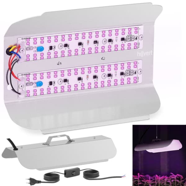 Växtodlingslampa fullspektrum 25 x 17 cm 136 LED 100 W silver