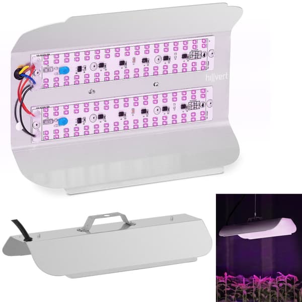 Växtodlingslampa fullspektrum 25 x 17 cm 136 LED 100 W silver