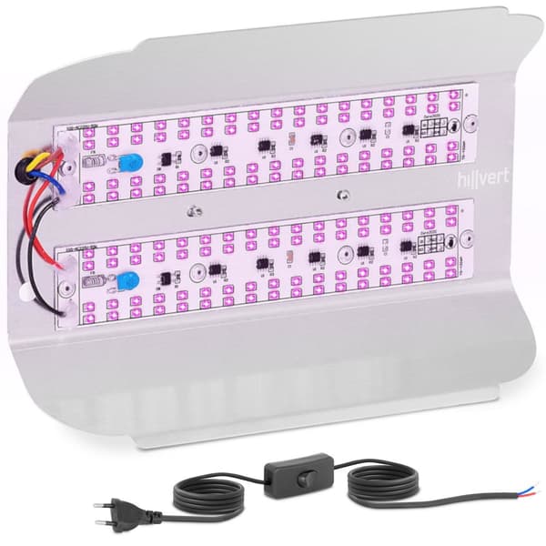 Plantedyrkning vækstlampe fuld spektrum 25 x 17 cm 136 LED 100 W sølv