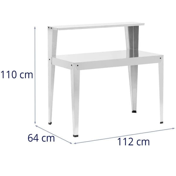 Havebord til plantning af planter med hylde, stål, 112 x 61 x 109 cm