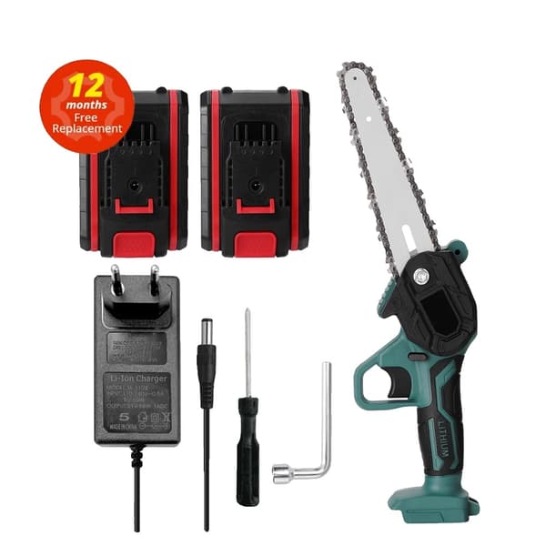Elektrisk Beskæringssav, 6 Tommer Guideplade, 21V Batteri,EU, 10 stk 6 tommer