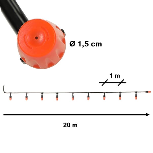 Vandgardintågesprinkler havevandingssystem 20m