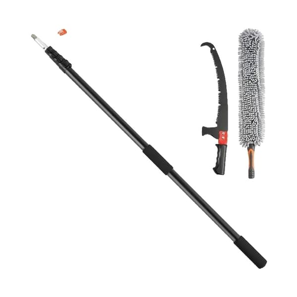Manuel stangsav, forlængeligt håndtag, skarp stålblad,6m Dobbeltkroge