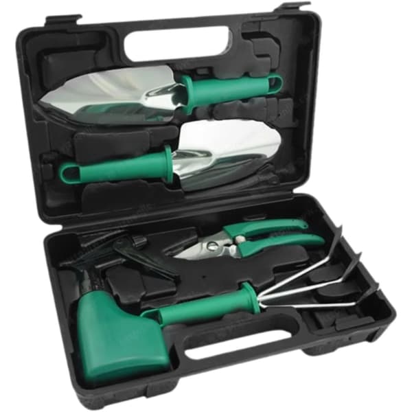 Puutarhatyökalusetti, ergonomiset kahvat, kestävä metallirakenne,5 kpl 29x19x7 cm