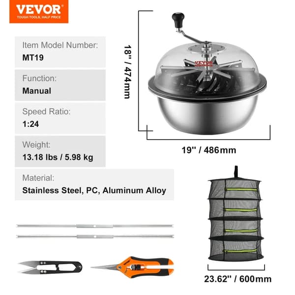 VEVOR Blade Skærer, 24 Tommer Størrelse, Rustfrit Stål Blade,19 tommer