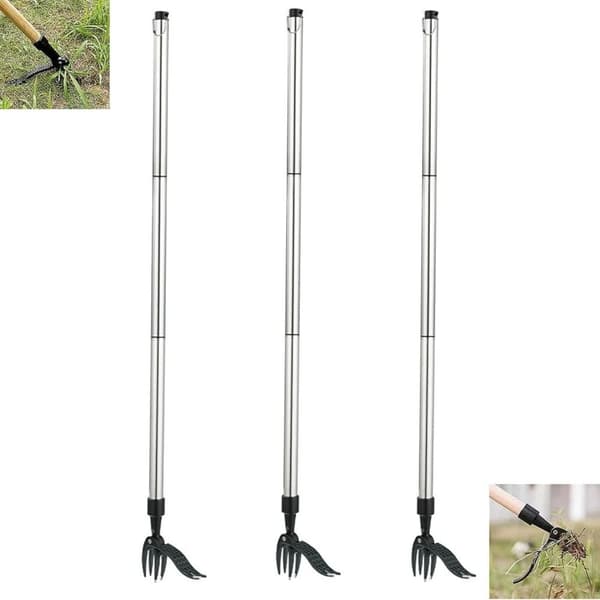 Irrotettava rikkakasvien nyppijä, ergonominen pitkä kahva, helppo rikkakasvien poistaminen,ole3pcs Rikkaruohojen puhdistaja