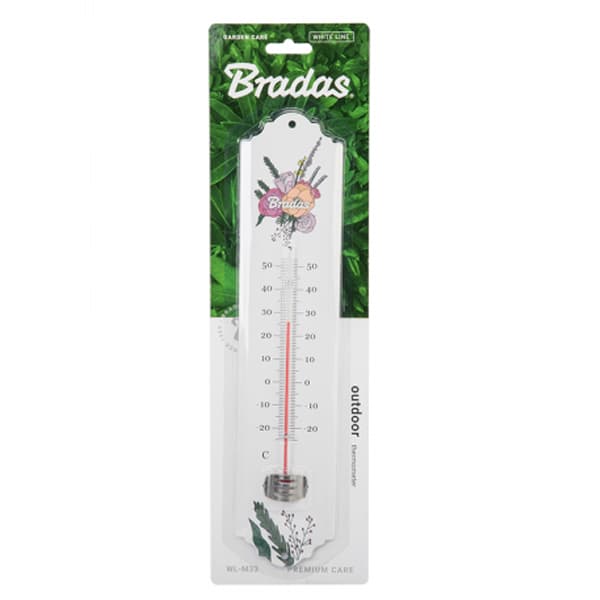Udendørs vinduestermometer, metal, område: -25/50 grader Celsius, længde 30 cm