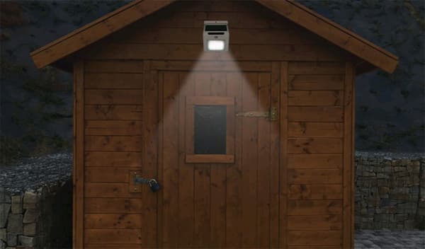 Solcelledrevet LED-væglampe med bevægelsessensor