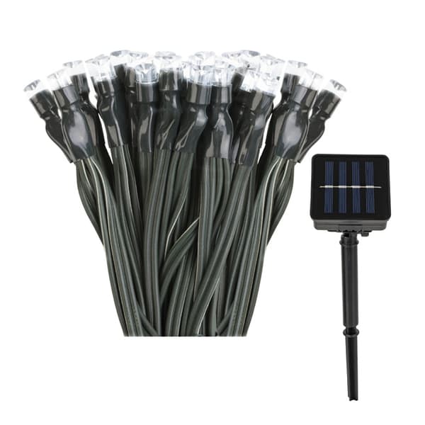 Solcellsdriven LED-slinga 200 Vit - upp till 8 lägen, 20 m