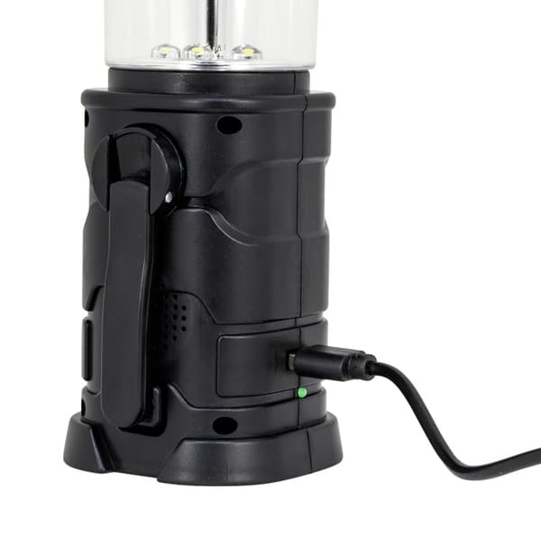 Aurinkokäyttöinen LED-retkivalo dynamolla ja 2-in-1-radiolla