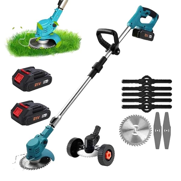 Elektrisk Gr�ssl�maskine, 380w Effekt, Justerbar til Makita 18V Batteri, 2Batteri 1EU-stik, EU