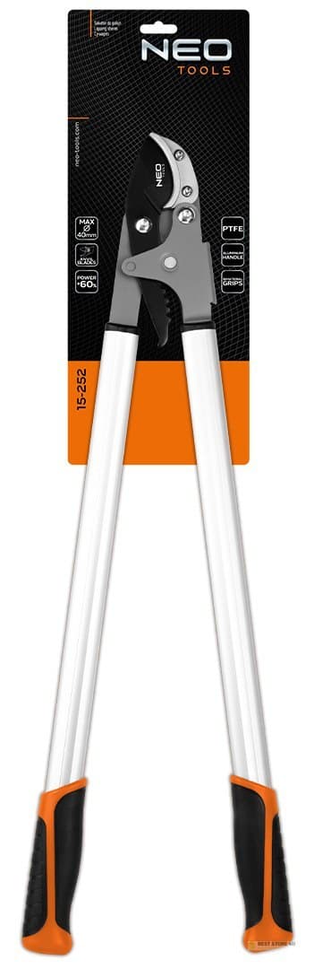 Alasinmallinen oksasaksi 765 mm, ulottuvuus jopa 40 mm, vaihde lisää puristusvoimaa 60 %