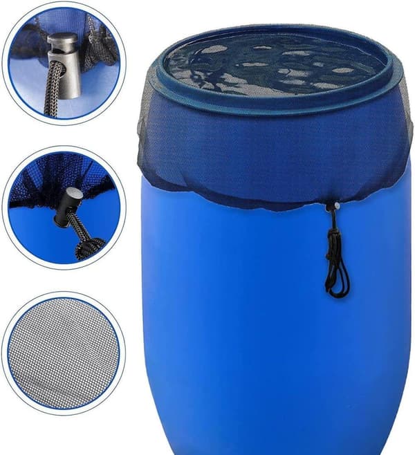 Lollanda Regntunneskydd, Bucket Nätlock med Dragsko 150/160 cm, Skyddar mot Skräp - Polyester, Svart, Trädgård