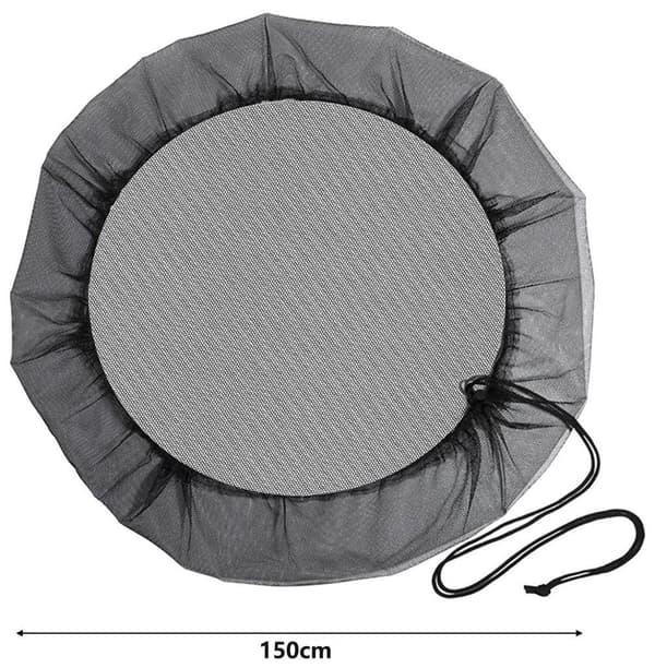 Lollanda Regntunneskydd, Bucket Nätlock med Dragsko 150/160 cm, Skyddar mot Skräp - Polyester, Svart, Trädgård