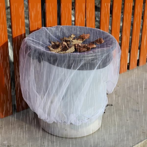 Lollanda Regntunna Nät 80/95 cm, Bucket Nätlock med Dragsko - Polyester, Vit, Trädgård
