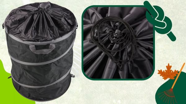 Sammenklappelig beholder til blade, græs og haveaffald, stor, forstærket, 80 liter
