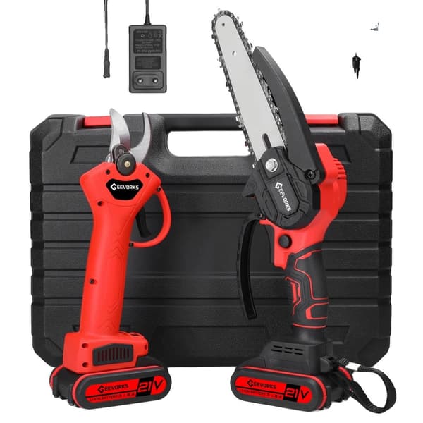 21V Elektrisk Beskärningssax, Klipper 0-25mm, 4-5 Timmars Batteritid,6 tum borstad, EU