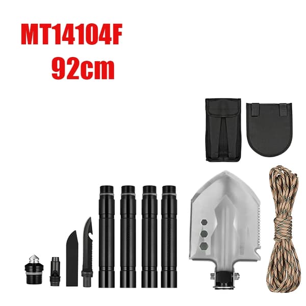 Multifunktionell Campingspade, Hållbar Stålstruktur, Lätt och Kompakt Design,MT14-104F 92 cm