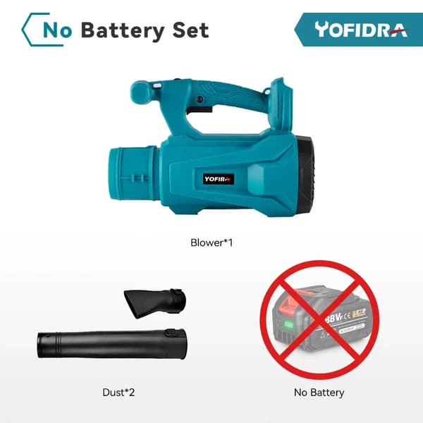 Yofidra Trådløs Blæser, 2000W Effekt, 6 Justerbare Gear,Ingen batteri, EU