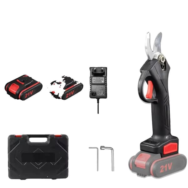 Elektriska Beskärningssaxar, Borstlös Motor, 21V Dubbelt Batterisystem,2 * batteri
