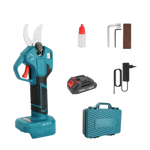 Elektrisk Beskærer, Børsteløs Motor, SK5 Stålblad, 30mm Skærediameter,1 Batteri, EU