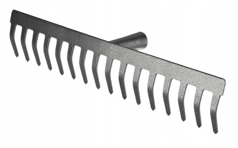 Puutarhaharava, metallinen, 16-hampainen, 38 cm