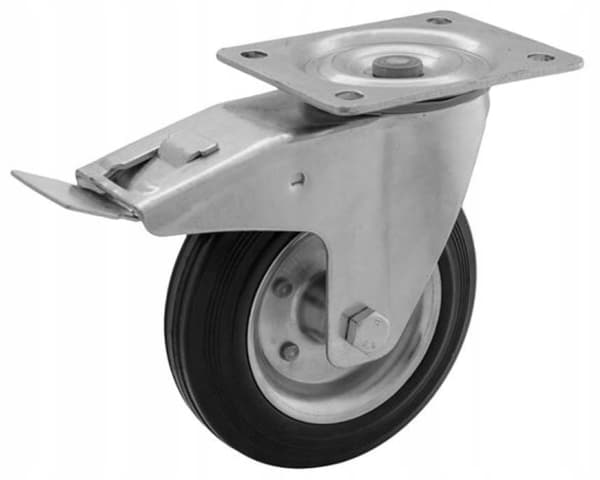 Drejeligt hjul 200 mm/180 kg drejeligt hjul med bremse