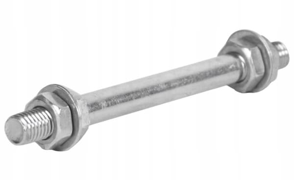 Akselsæt til trillebørhjul 120 mm metalskrue M12