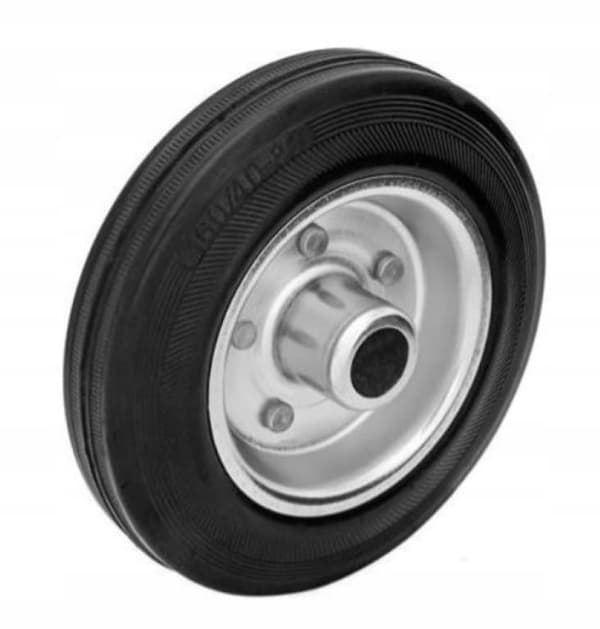 Massivt stål-gummihjul med en diameter på 125 mm