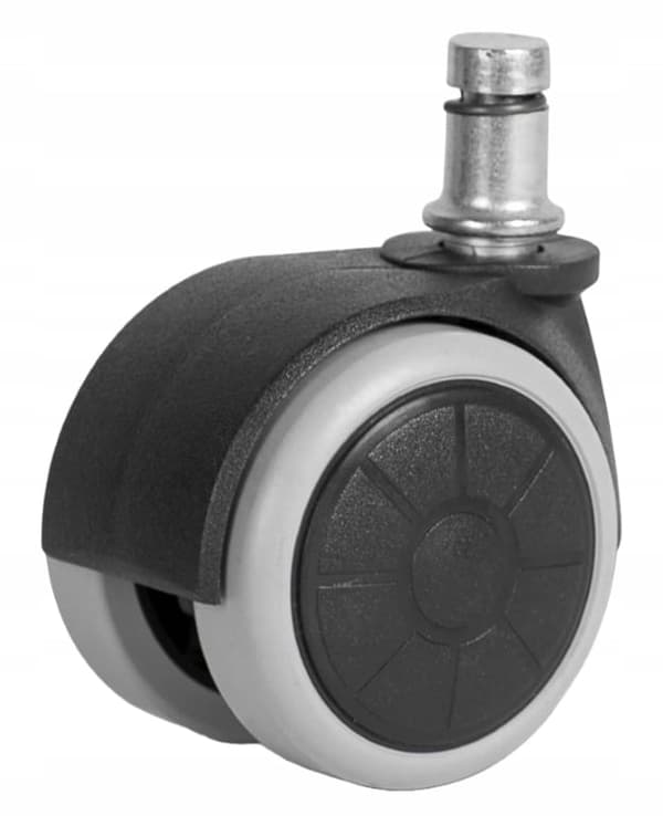 Møbelhjul med 11 mm stift, drejeligt, uden bremse, 50 mm, 50 kg