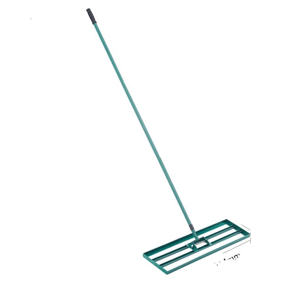 Græsplanenivelleringsrive, kraftig 36 tommer x 10 tommer design, 78 tommer stål forlænget håndtag., 10x36 tommer