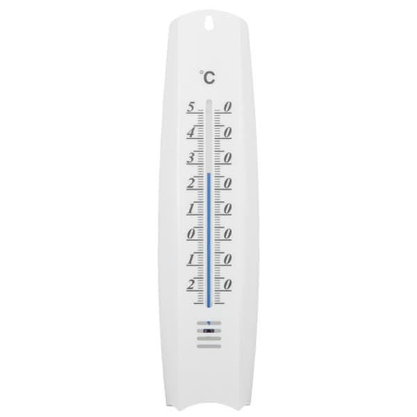 Udendørs vinduestermometer, hvid plastik, -25/50°C, længde 26 cm