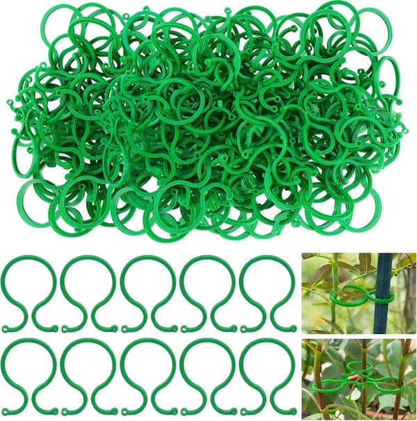 Lollanda Växtklämmor för Trädgård, Plast, Ringdesign, Stöd för Rankor, Tomater och Blommor, Dekorativa Trädgårdstillbehör 50PCS