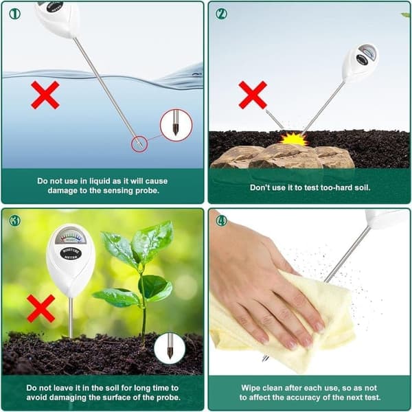 Bomclap Soil Meter/Soil Moisture Meter – 2 kpl testit Kasvien kosteus kukkaruukkupuutarhan pihalle – paristoja ei tarvita