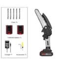 Miniatyrbillede 1 af 2: Elektrisk Beskæringssav, 21V Batteri, 6-Tommer Guideplade, Trådløs Design,EU, Grå med 5stk kæde