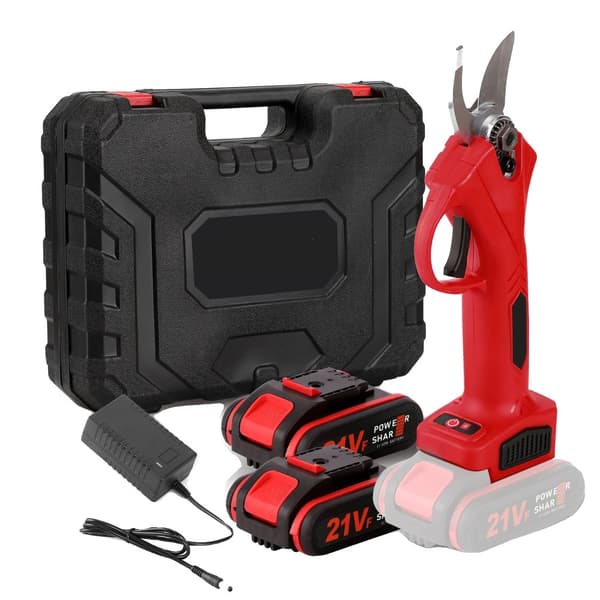 Elektrisk Beskærer, 21V Batteri, 600w Effekt, 3cm Saksåbning,2*batteri