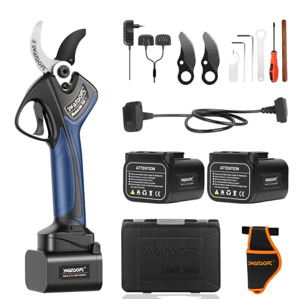Elektriske Have Saks, Børsteløs Motor, 21V 4000mAh Batteri, 40MM Skærediameter,40MM SW-758-a, to batterier