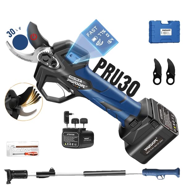 Pruning Shear, Børsteløs Motor, Wolframstål Klinge,pru30 b med pole