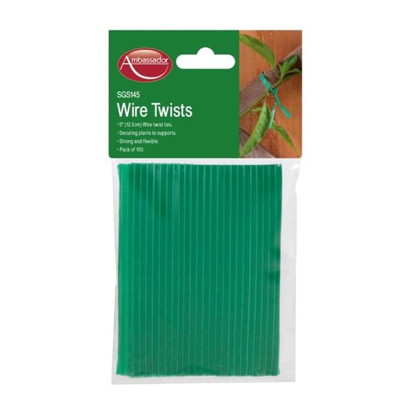 Ambassador Garden Wire Twists (Pack of 100) Green One Size