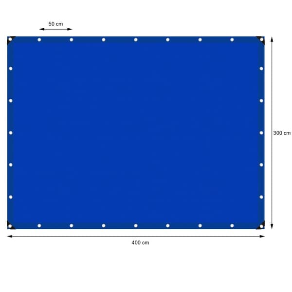 ECD Germany suojapeite silmukoilla 3x4m 12m² 180g / m² sininen polyeteenimuottia kestävästä vedenkestävästä, repäisysuojatusta suojapeitteestä